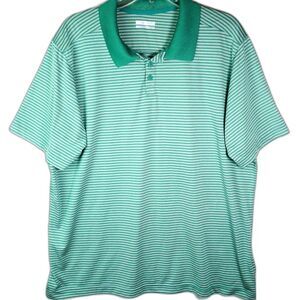 Columbia Polo Shirt Men's XL Striped Green Short Sleeve Collared